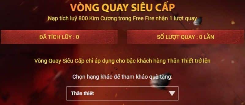 Vòng quay chỉ dành cho thành viên liên quân membership