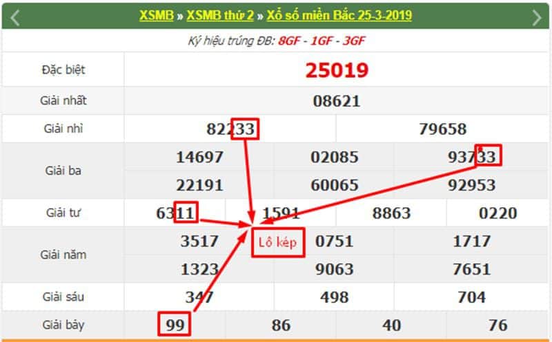 Các dấu hiệu để nhận biết lô kép